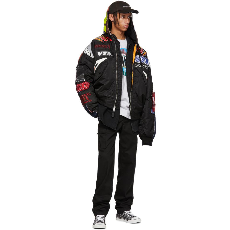 Vetements Black And Navy Alpha Industries Edition Racing Bomber 