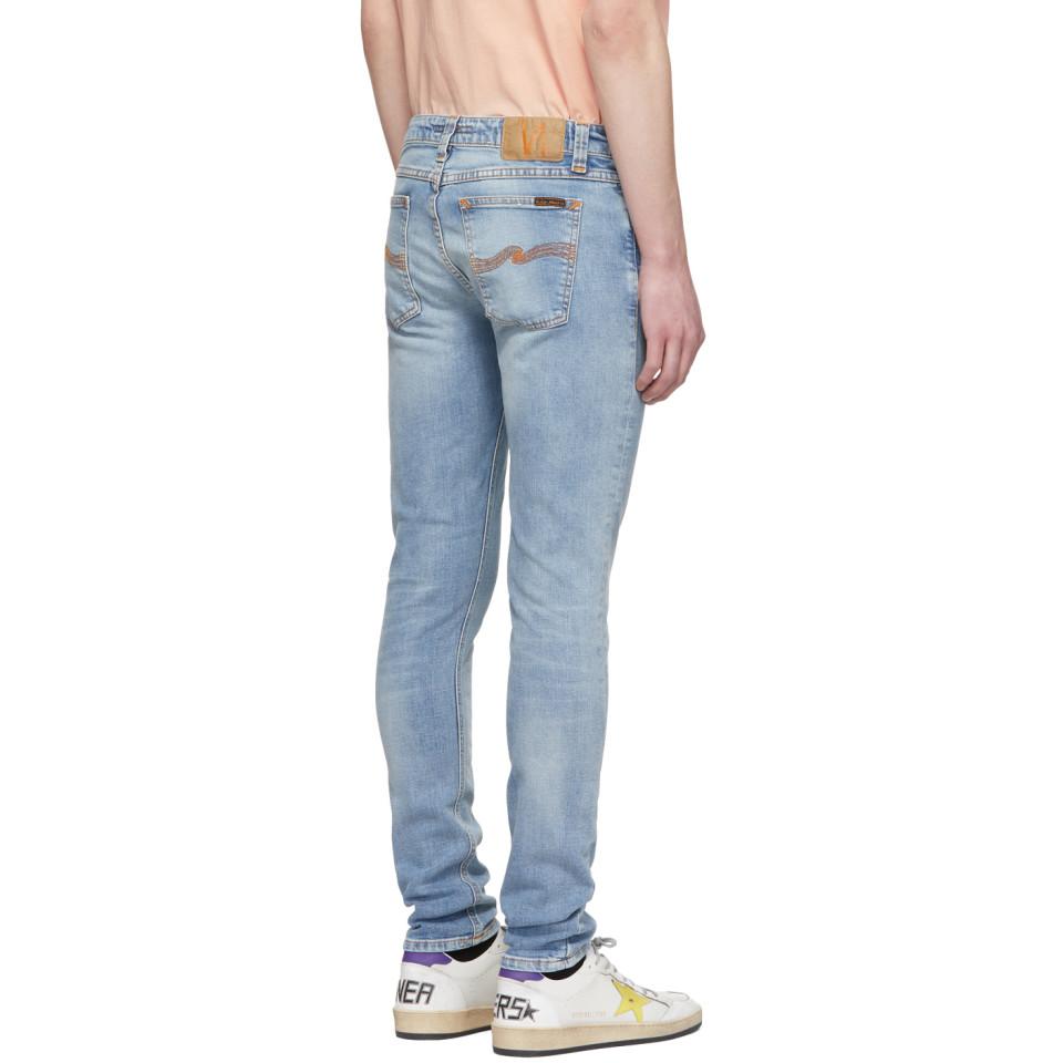 Nudie Jeans Denim Blue Skinny Lin Jeans for Men - Lyst