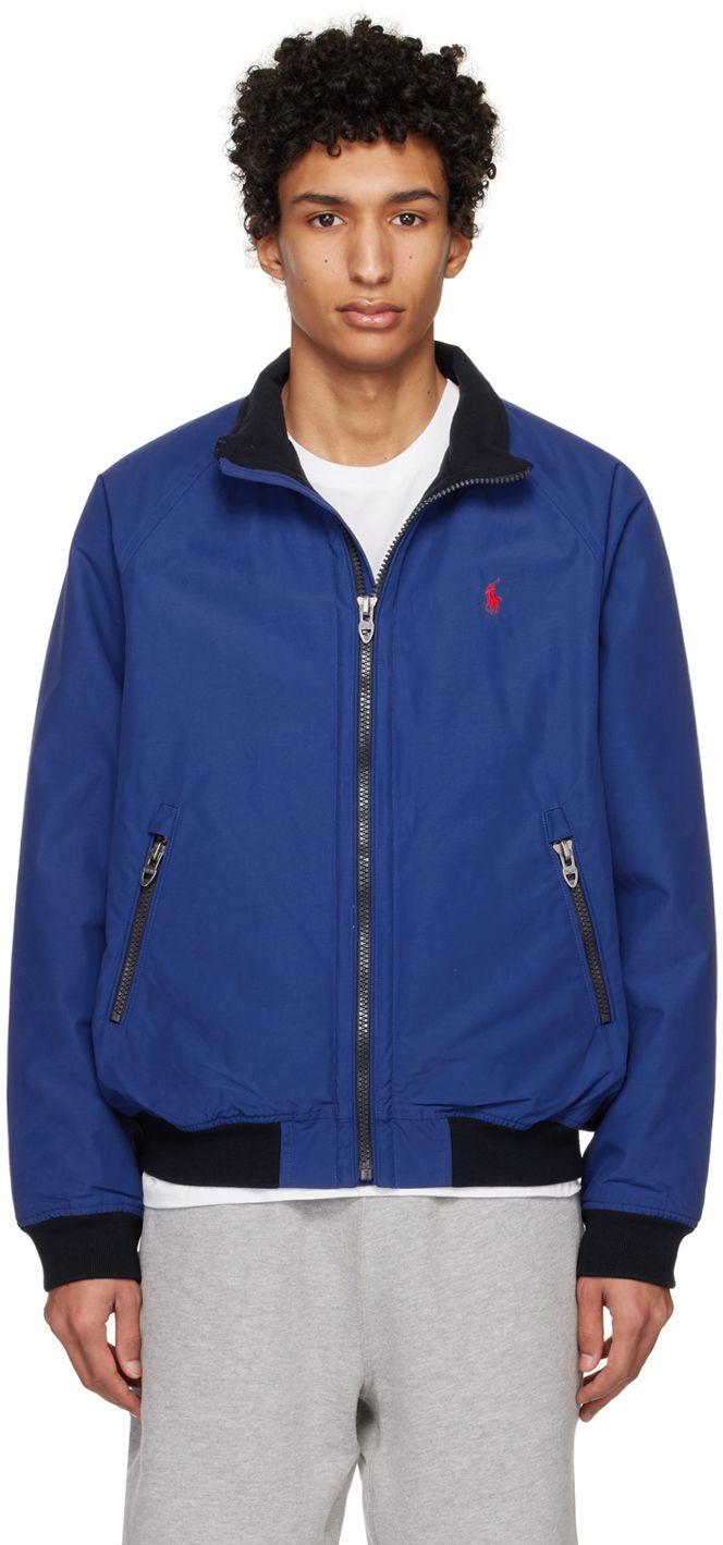 Polo Ralph Lauren Blue Raglan Sleeve Bomber Jacket for Men | Lyst