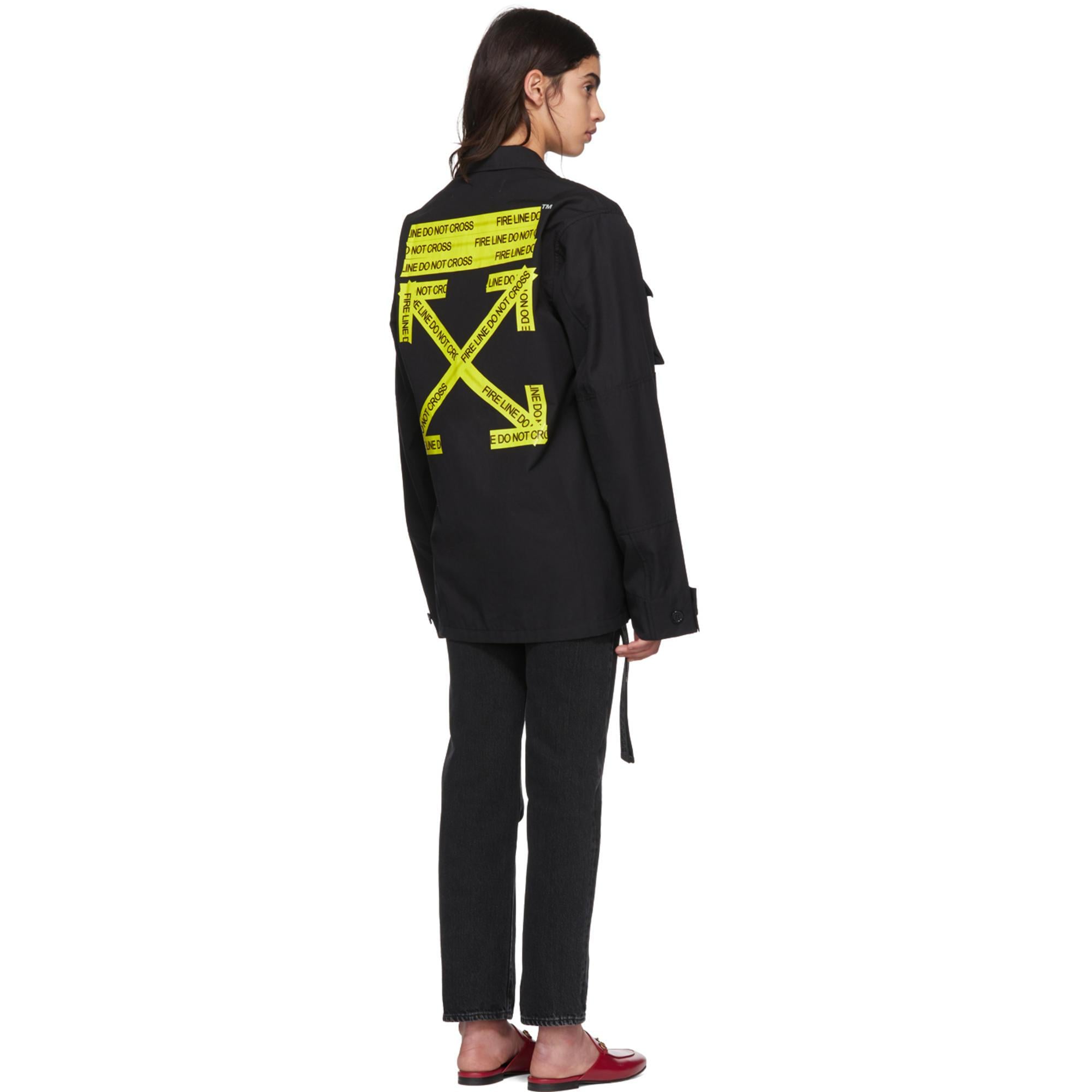 off white field jacket black
