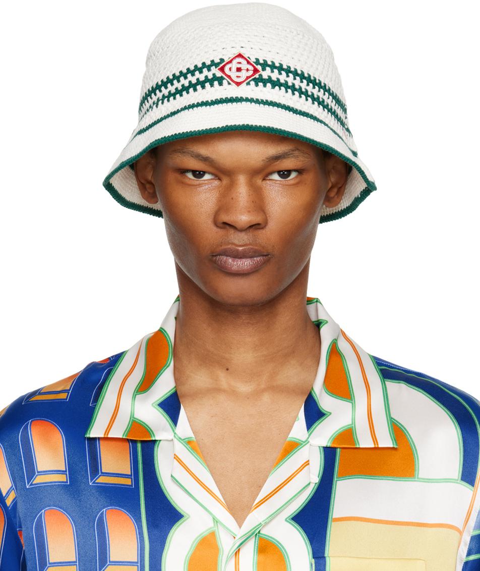 CASABLANCA Green White Tennis Bucket Hat in Blue for Men Lyst UK