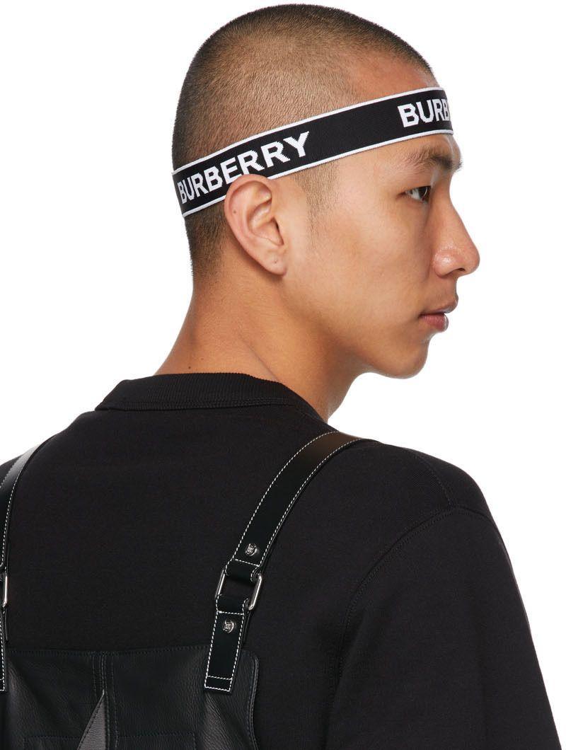 BURBERRY logo headband accessories hair band Nylon Black/White BURBERRY logo headband accessories hair band Nylon Black  main image 4
