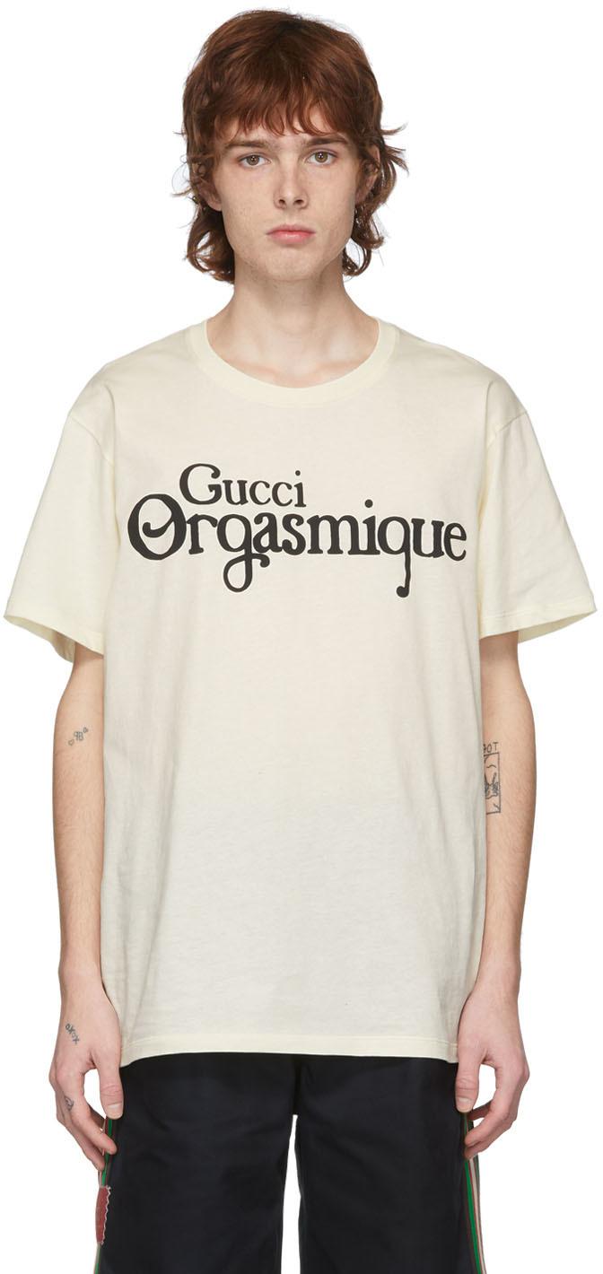 Gucci Orgasmique Print Oversize T-shirt in White for Men | Lyst