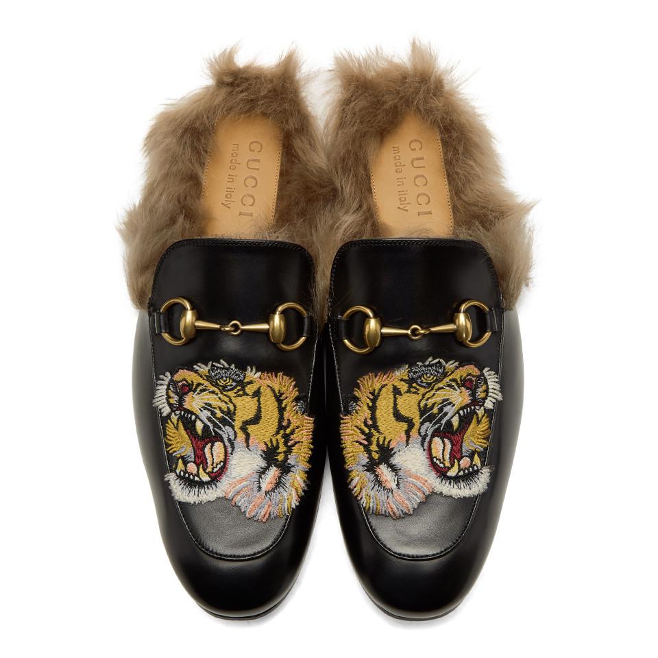 Gucci Leather Princetown Slipper With 