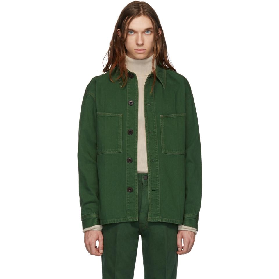 Lemaire Green Denim Overshirt Jacket 