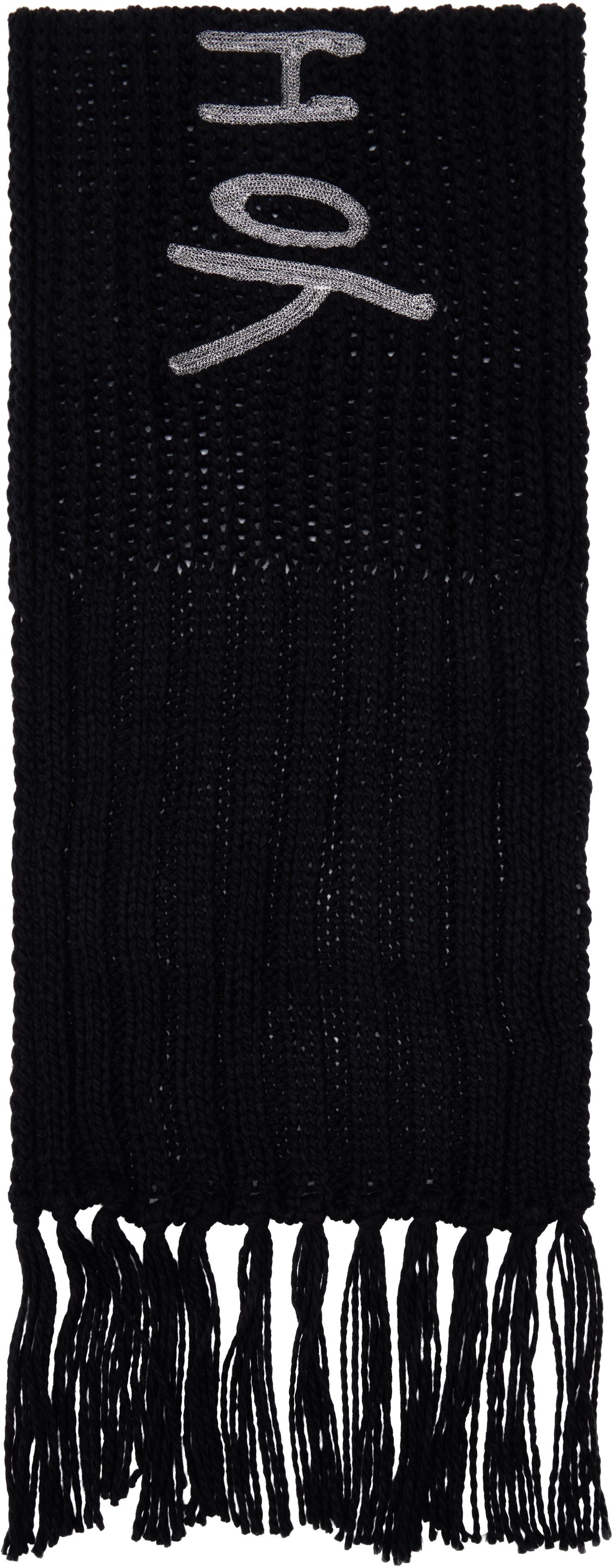 Y-3 Oversized Chunky Knit Scarf in Black for Men | Lyst