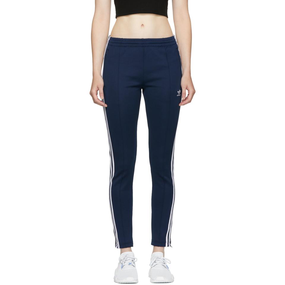 adidas Originals Cotton Navy Sst Track Pants in Blue - Lyst