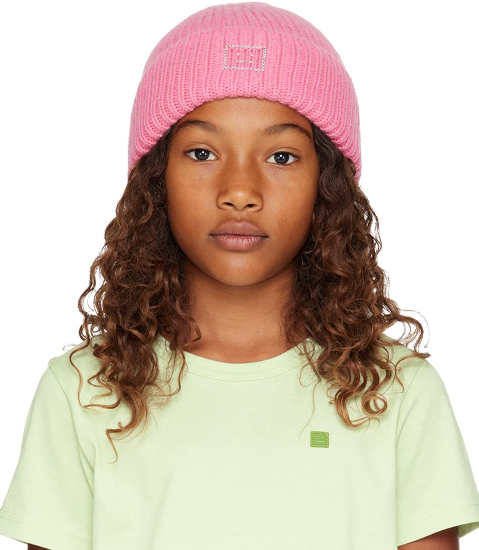 Acne Studios レディース キッズ｜ピンク Embellished Face Logo 