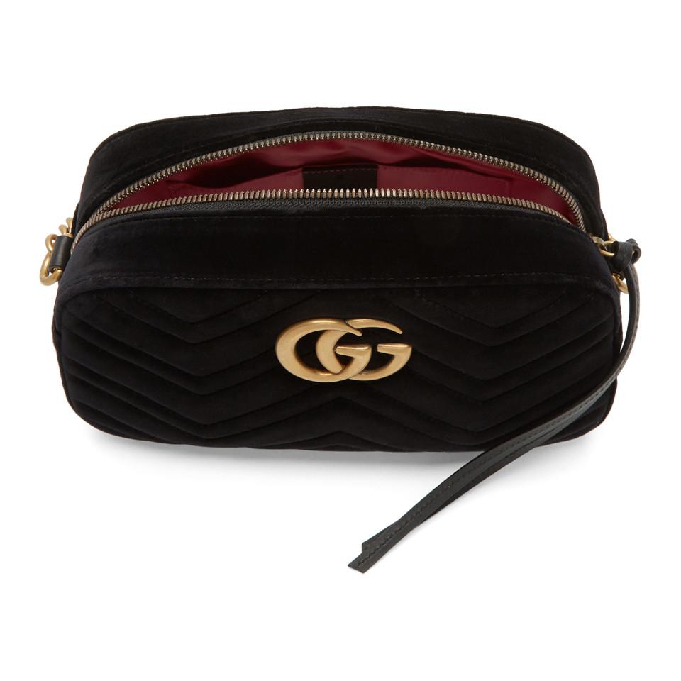 gg marmont small velvet camera bag