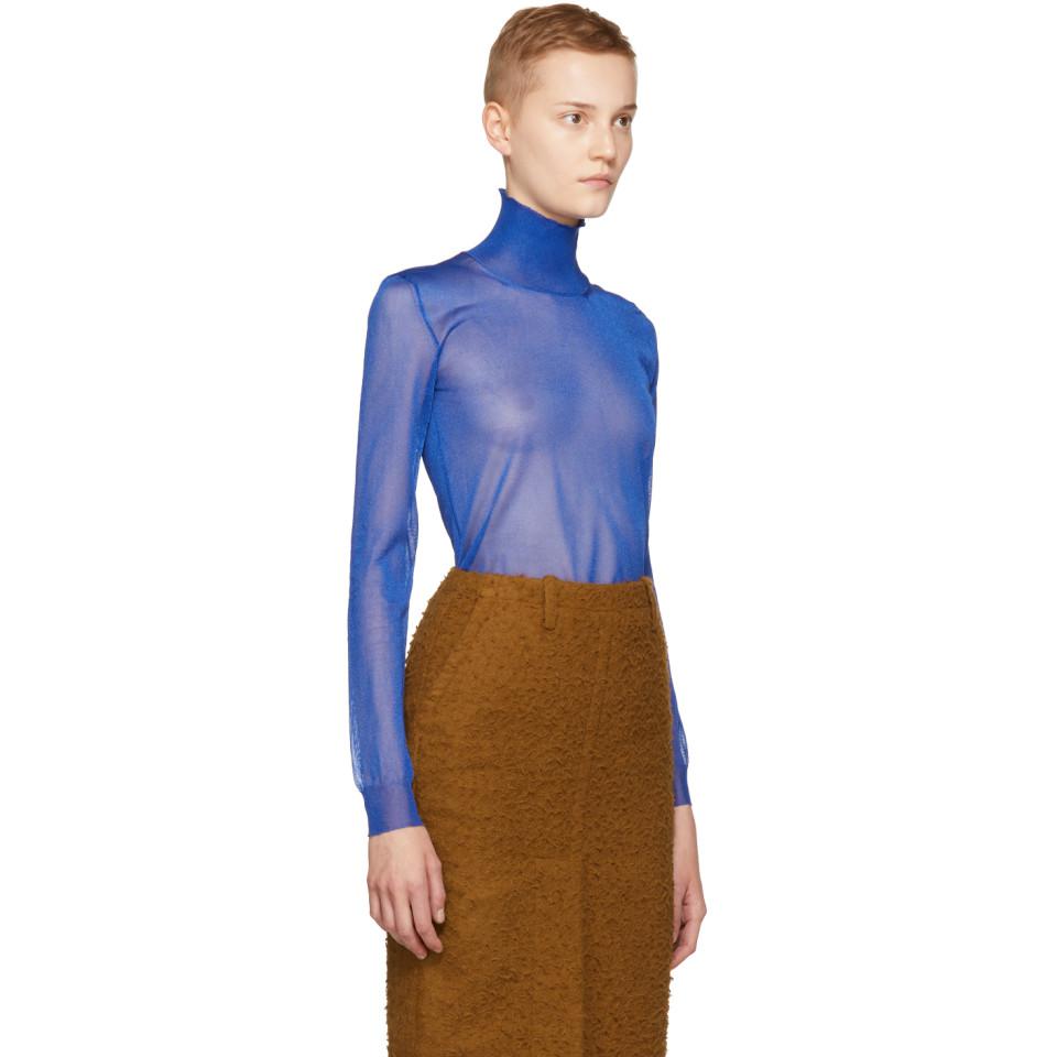 Blue mesh hotsell turtleneck