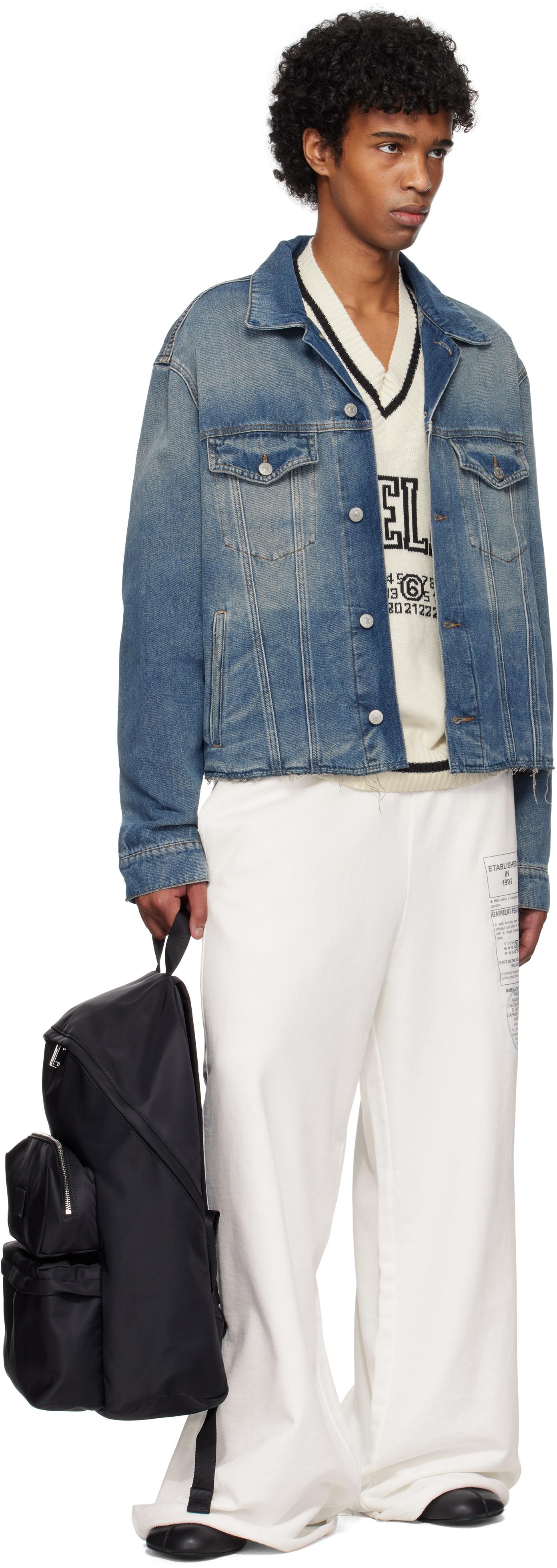 MM6 by Maison Margiela ブラック ナイロン スリーポケット バック 