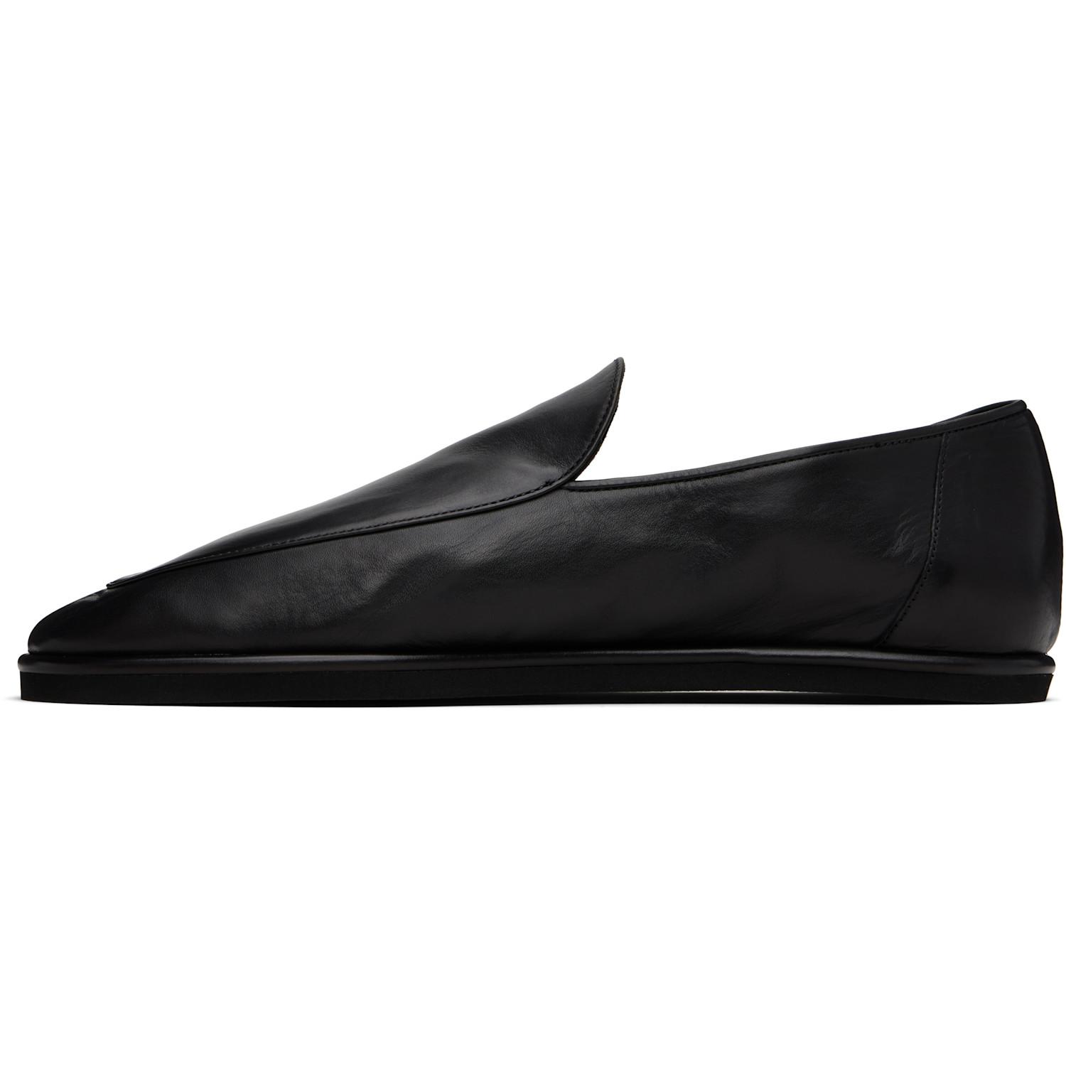 AURALEE Soft Leather Loafers in Black | Lyst