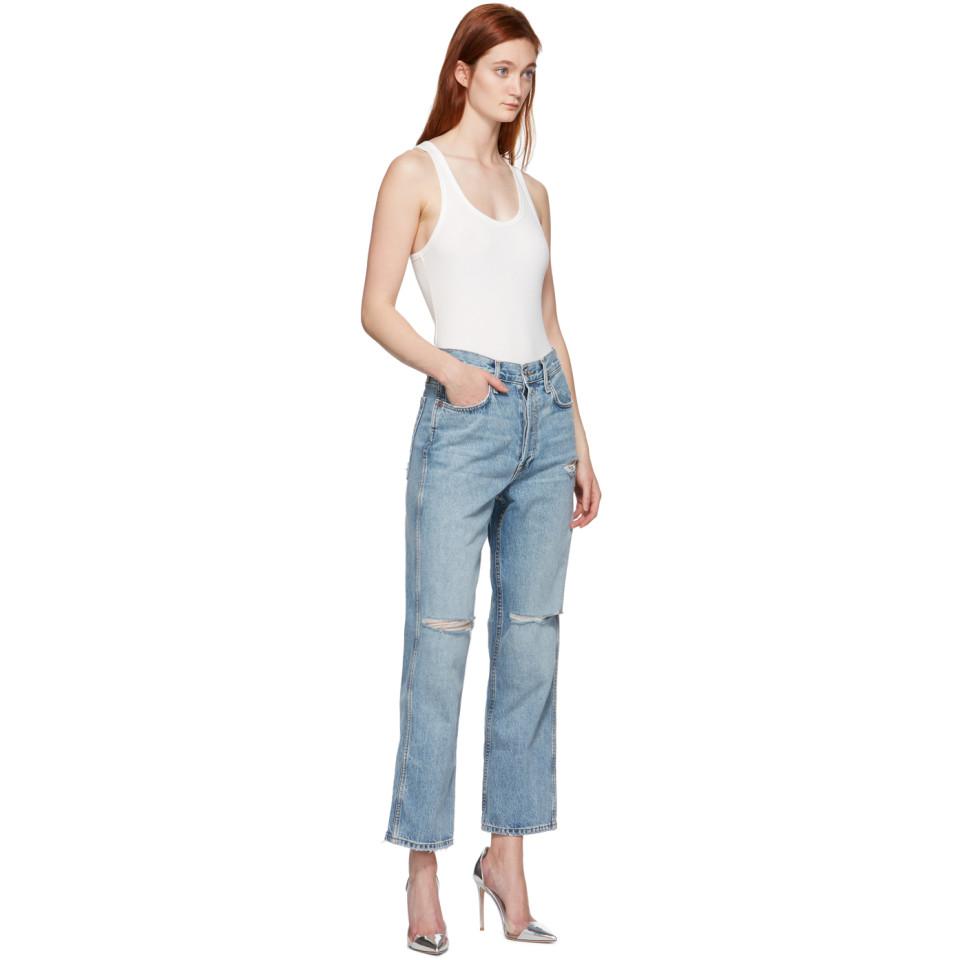 redone low slung jeans