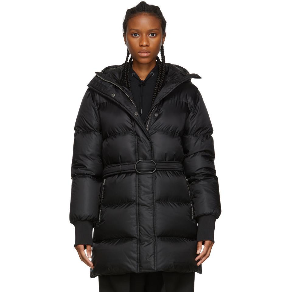 black oversized puffer coat