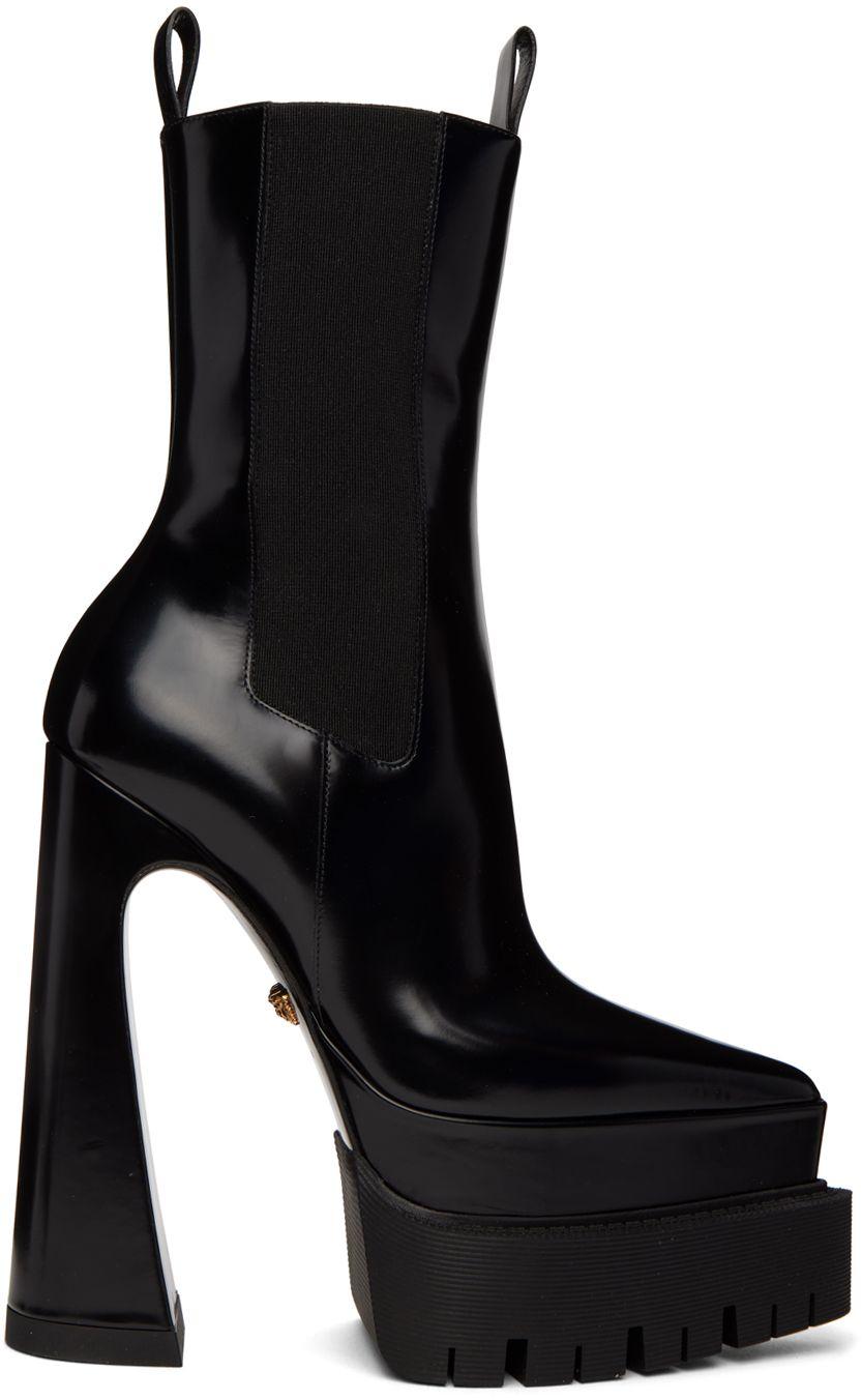 Versace Black Aevitas Pointy Boots Lyst versace-black-aevitas-pointy-boots-lyst