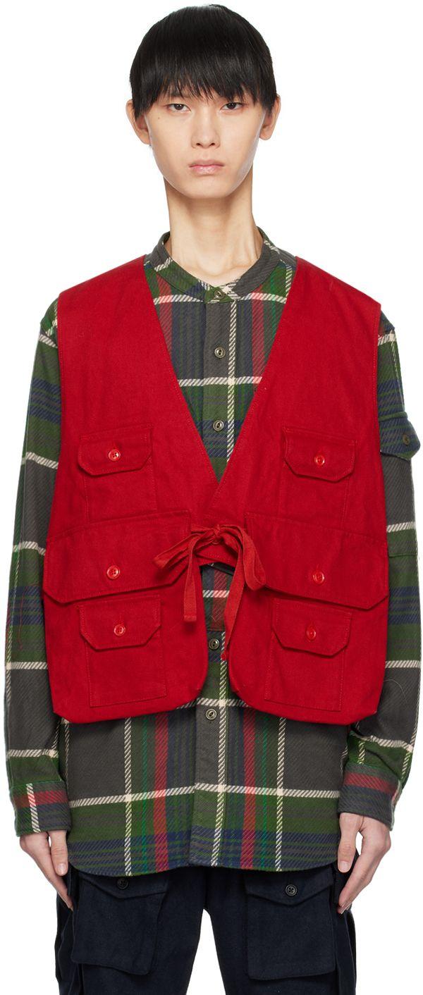 Engineered Garments Red Fowl Vest for Men | Lyst