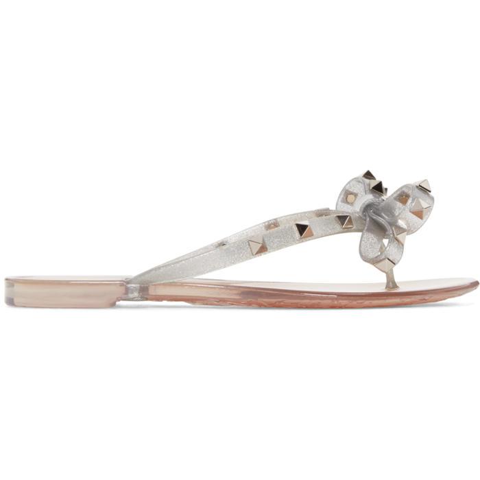 silver valentino flip flops