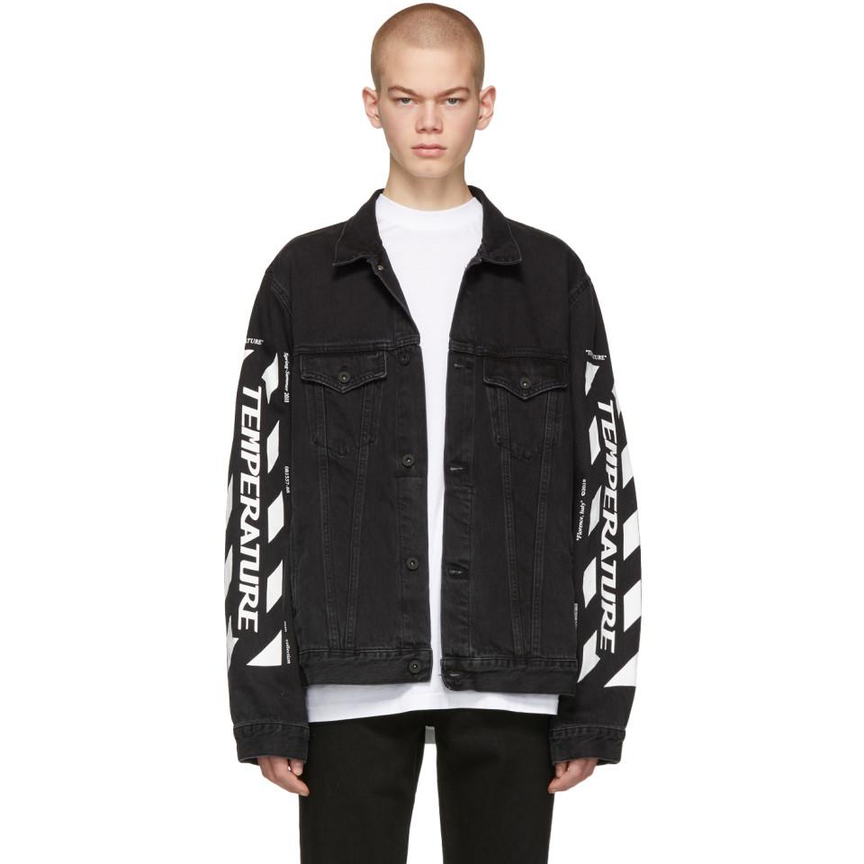 Off-White c/o Virgil Abloh Ssense Exclusive Black Denim Temperature Jacket  for Men | Lyst