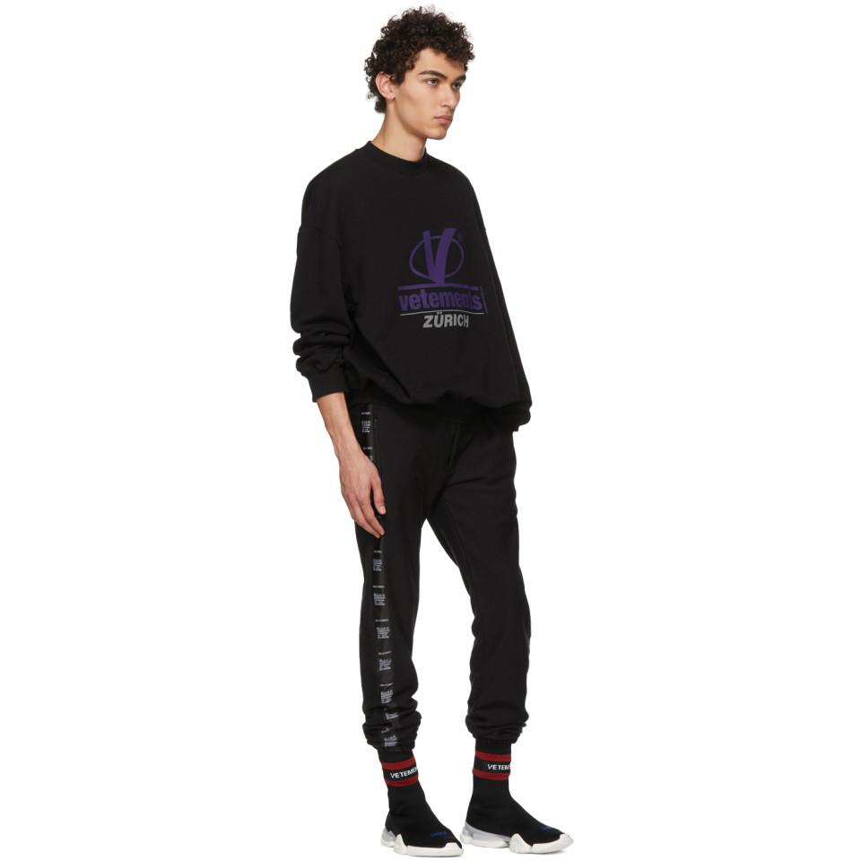Vetements Black Zurich Sweatshirt for Men | Lyst