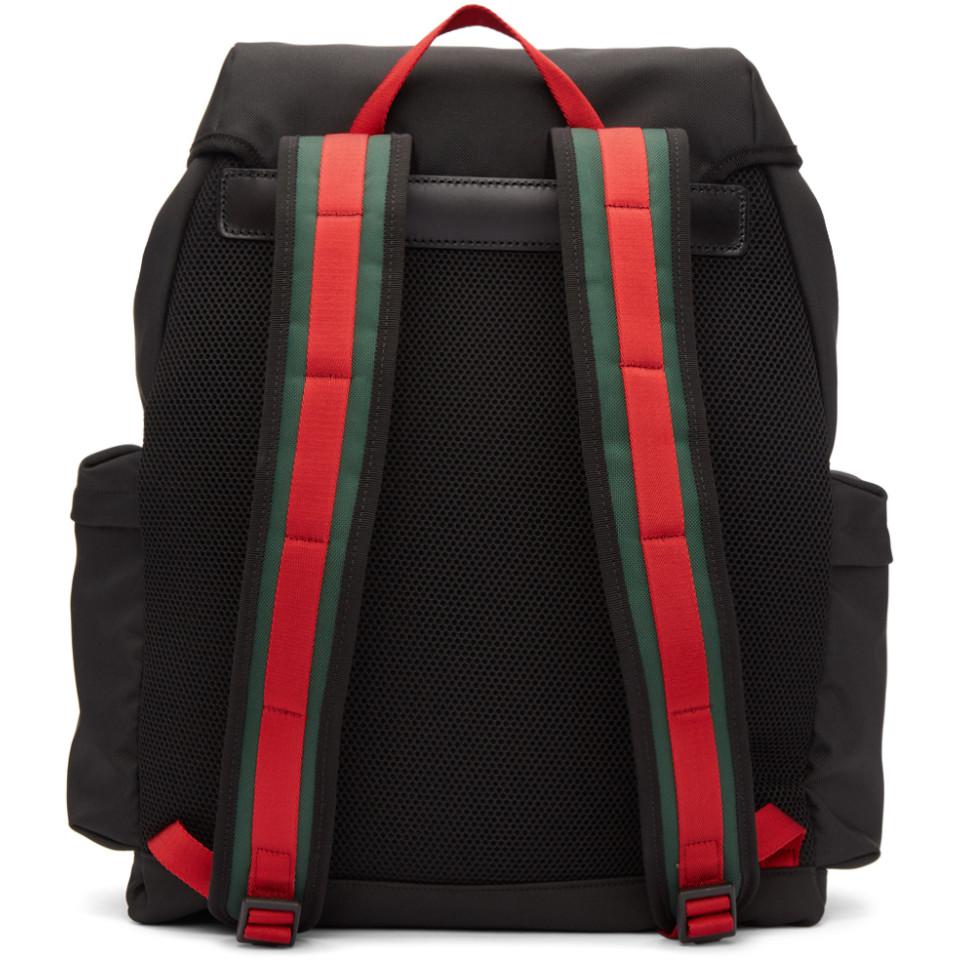 Gucci Black Canvas Flap Backpack for Men - Lyst