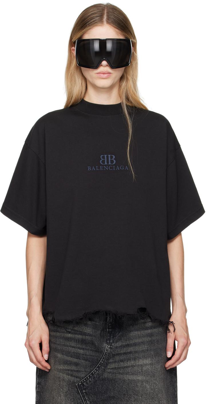 【BALENCIAGA】セール クラシック BBロゴ T-SHIRTS Balenciaga 'Bb' Classic T-Shirt in Black | Lyst