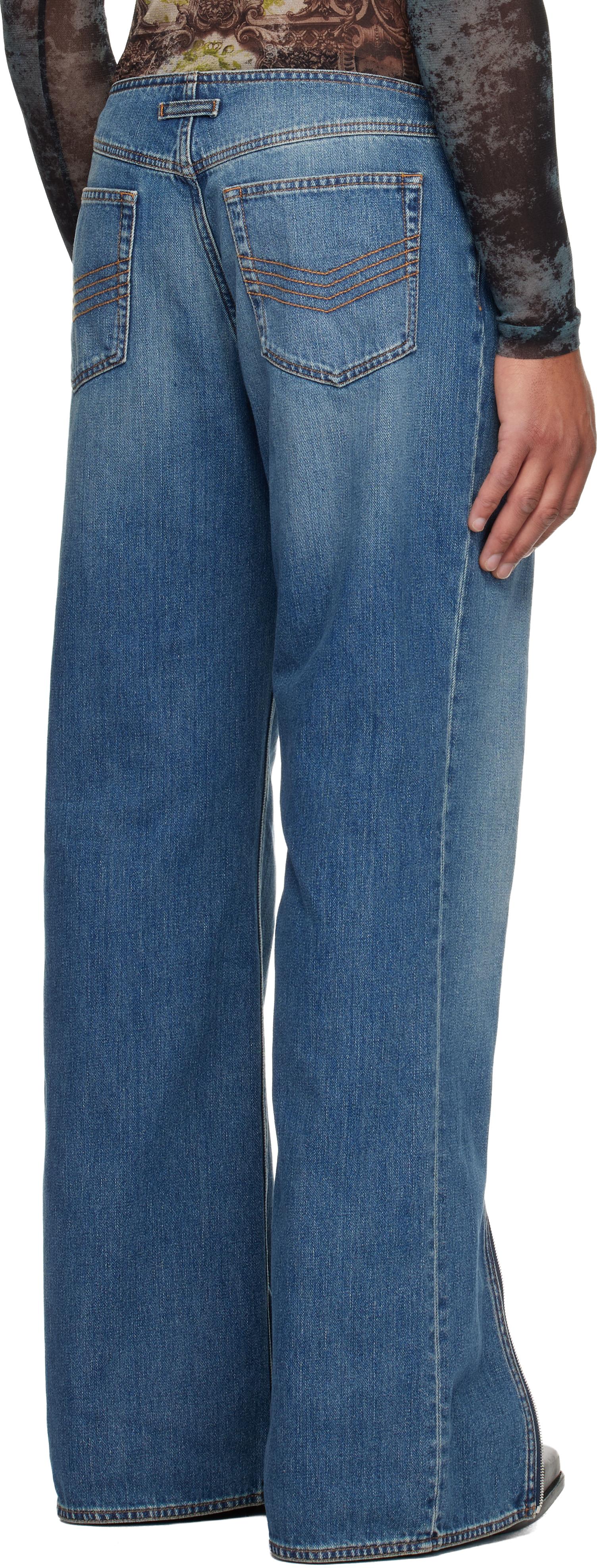 Jean Paul Gaultier Zipped Jeans in Blue for Men | Lyst