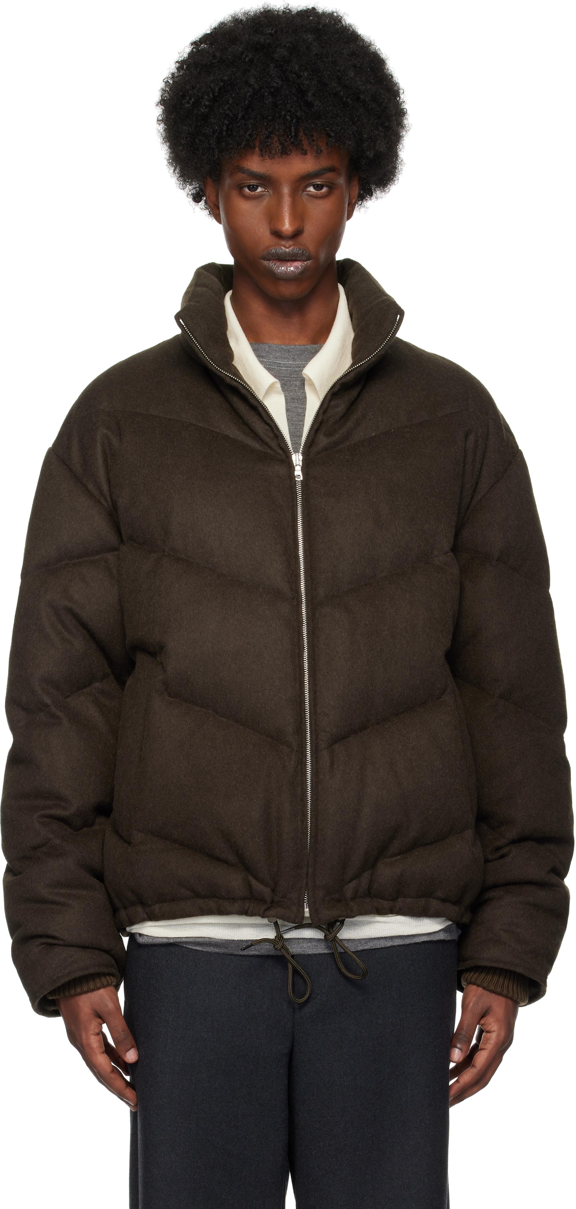 AURALEE BABY CAMEL FLANNEL DOWN BLOUSON