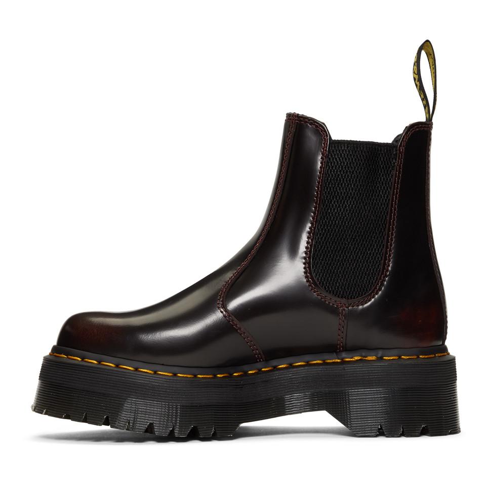 dr martens burgundy 2976 zip chelsea boots