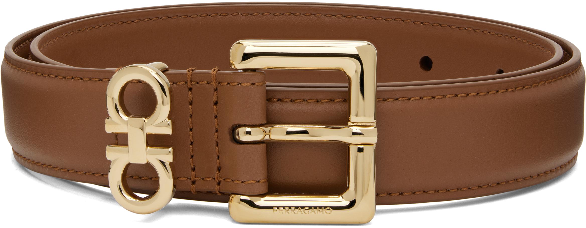 【関税込み】Ferragamo タン Double Gancini Fixed ベルト Ferragamo タン Double Gancini Fixed ベルト ブラック | Lyst