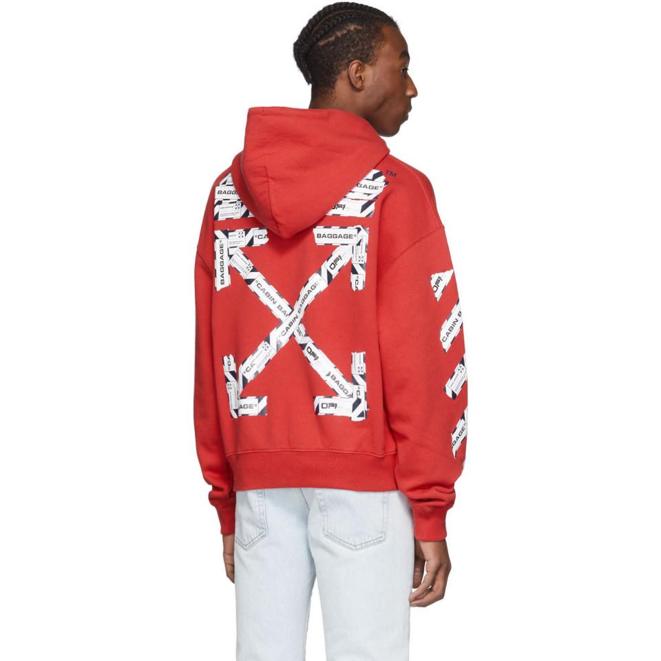 Off-White – Support Post-Modern Hoodie White/Red