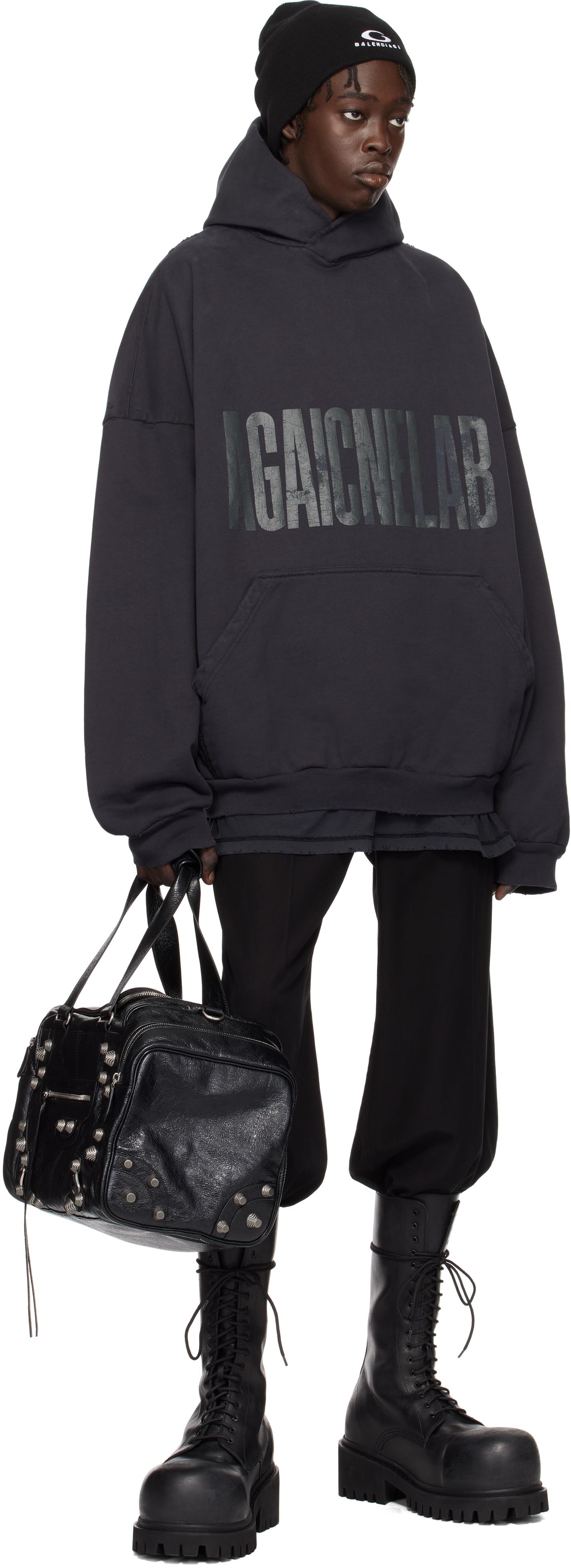 【BALENCIAGA】Large Fit Hood Washed Black Buy Balenciaga Large Fit Hoodie 'Washed Black/Anthracite