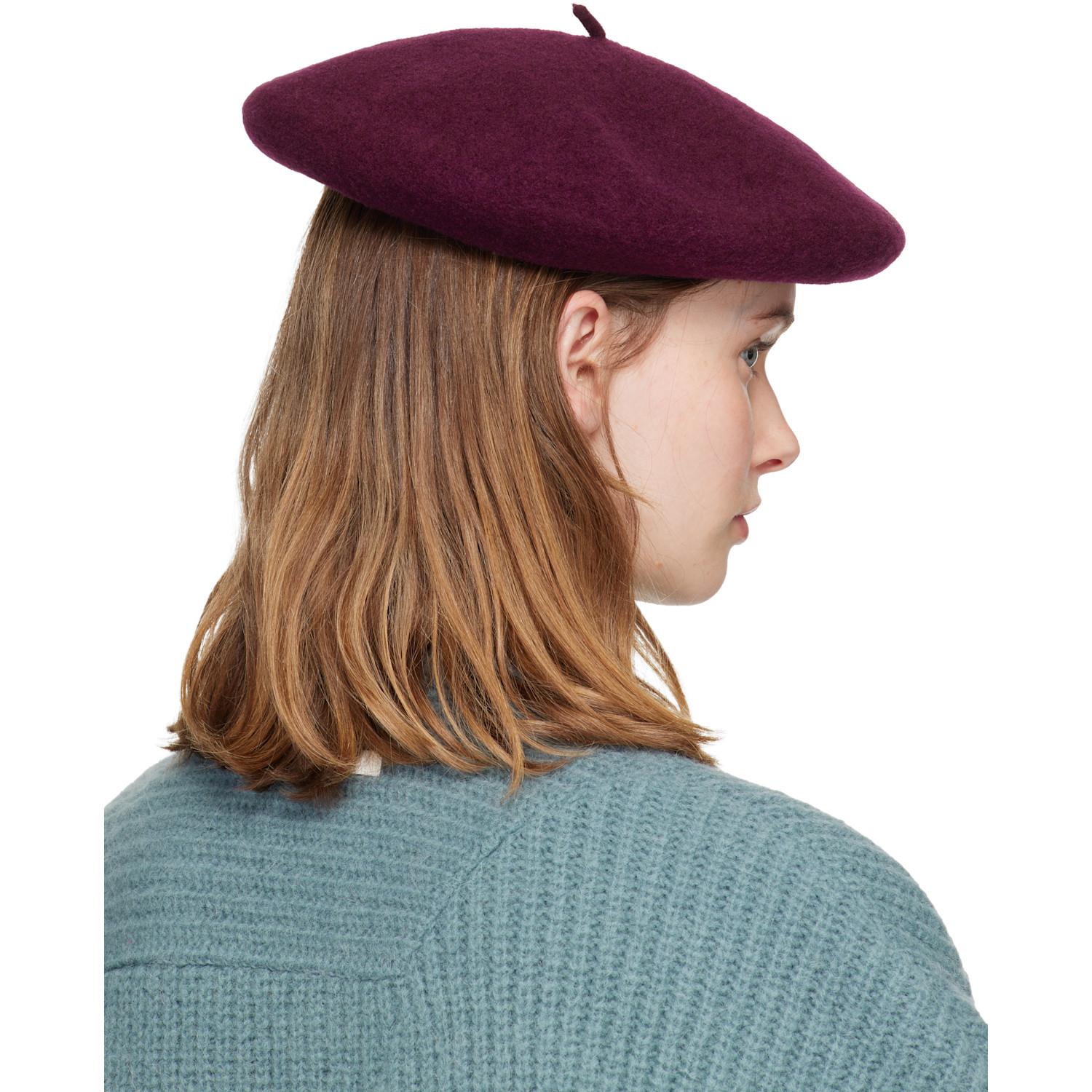 希少 UNDERCOVER CHECKED WOOL BERET Undercover Burgundy Kijima Takayuki Edition Wool Beret in Purple