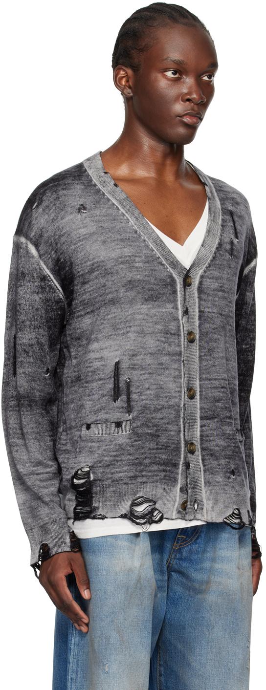R13 Reverse Print Boyfriend Cardigan in Black for Men Lyst UK