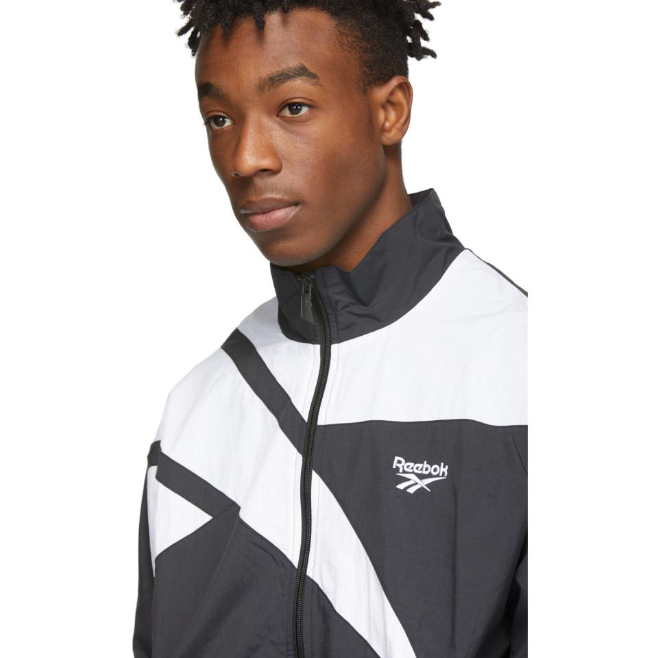 Reebok Synthetic Black And White Archive Vector Track Jacket for Men - Save  26% - Lyst
