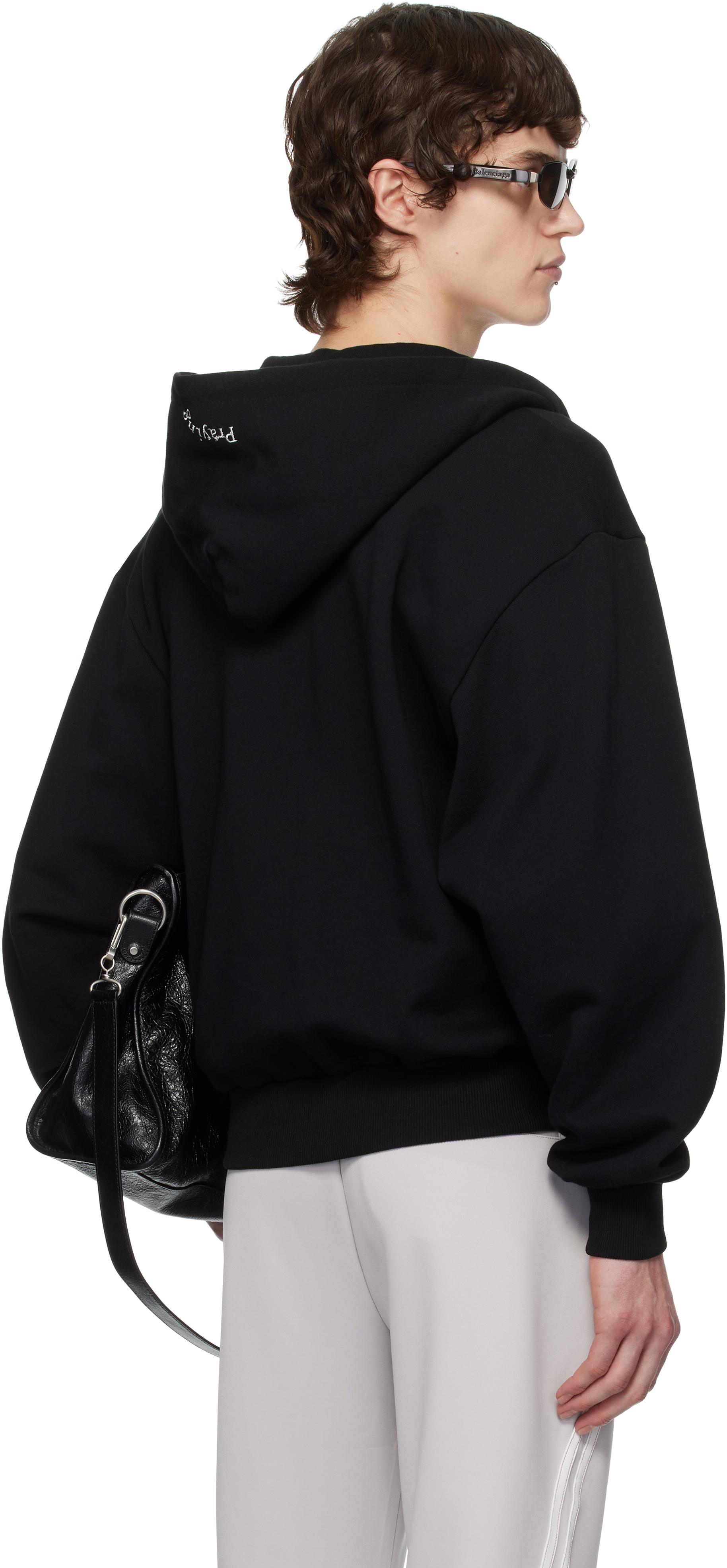 praying パーカー ブラック latex プリント フーディ PRAYING】ブラック Latex プリント フーディ (Praying/パーカー