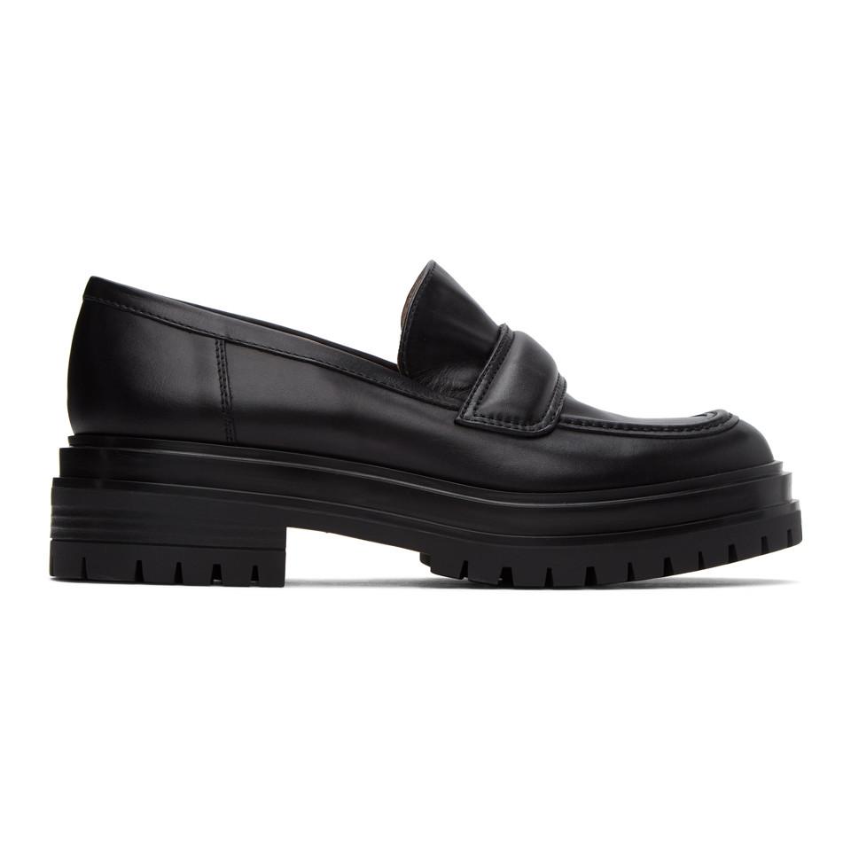 Gianvito Rossi Leather Black Argo Loafers - Lyst