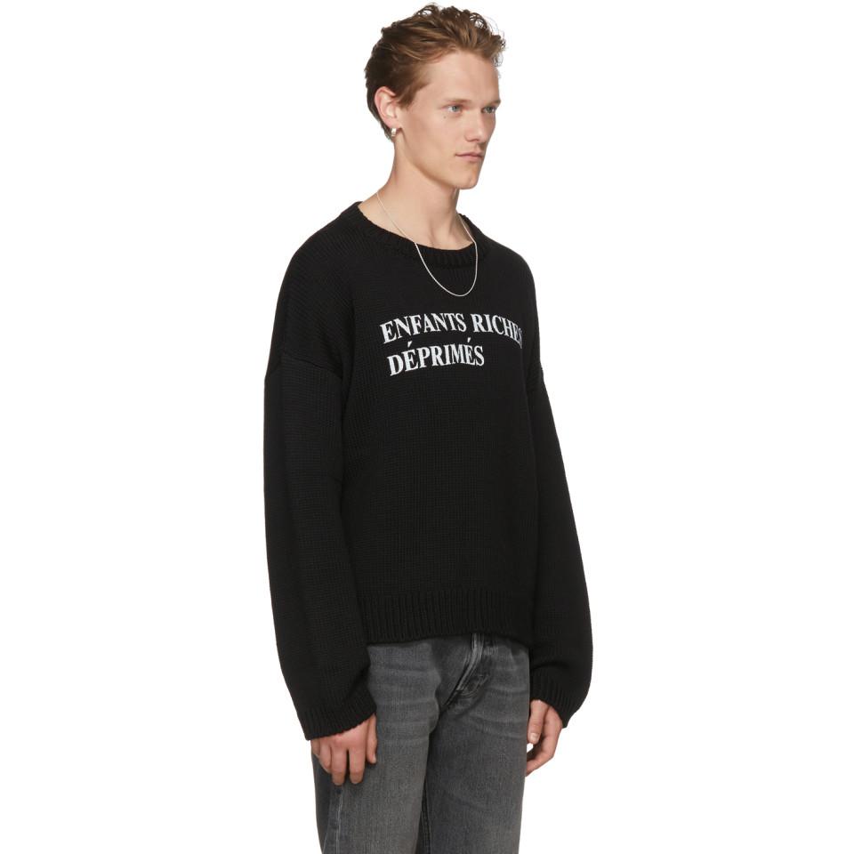 Enfants Riches Deprimes Black E.r.d Classique Logo Sweater for Men