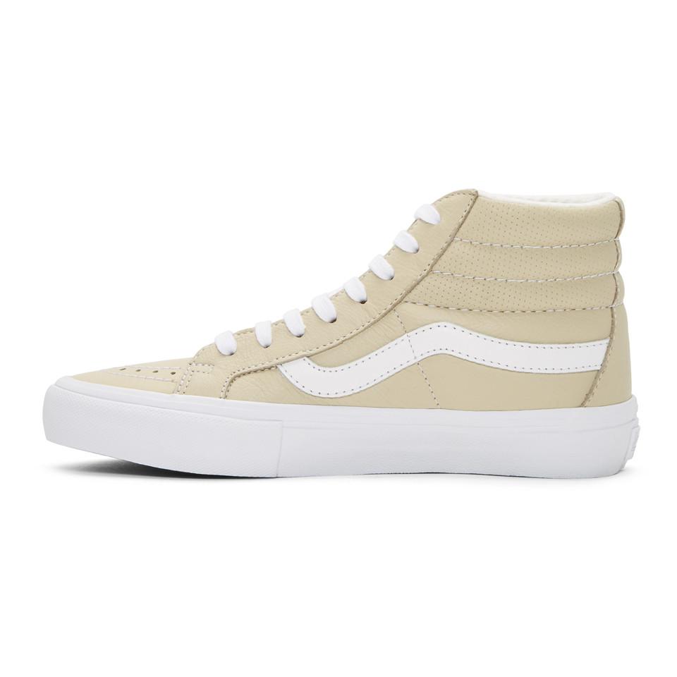 Vans Leather Beige Sk8hi Reissue Vlt Lx Sneakers in Natural for Men Lyst