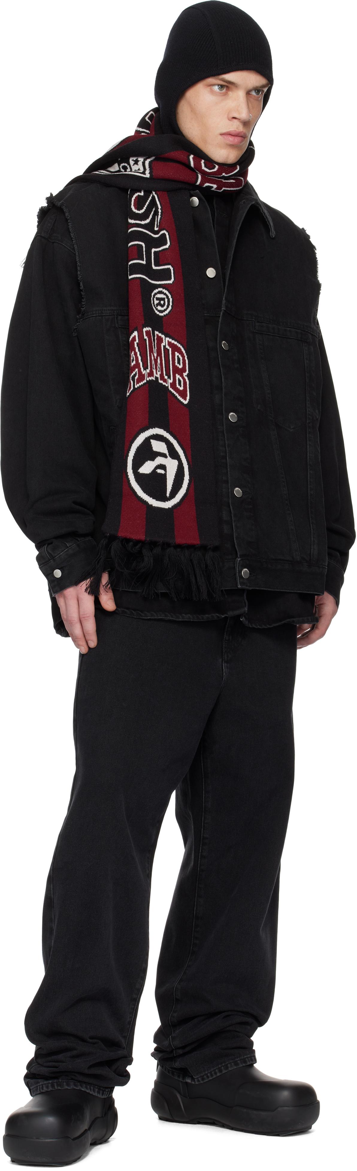 Ambush メンズ ブラック レイヤード デニムジャケット ジャケット 