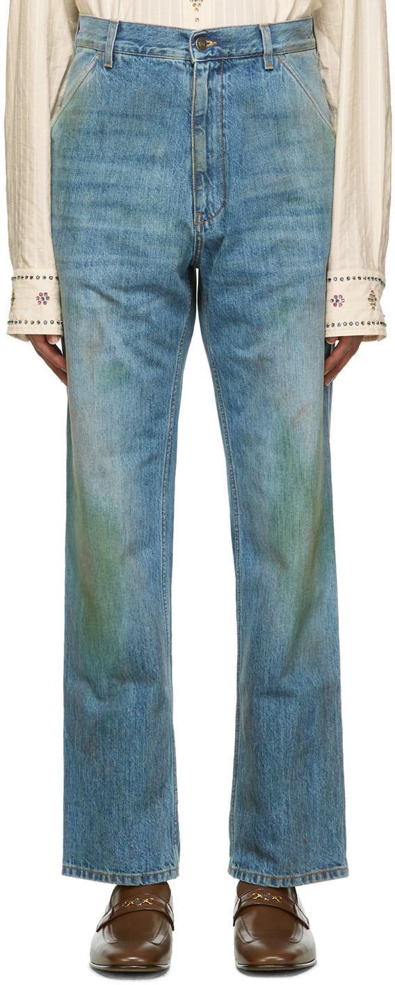 eco washed organic denim pant gucci