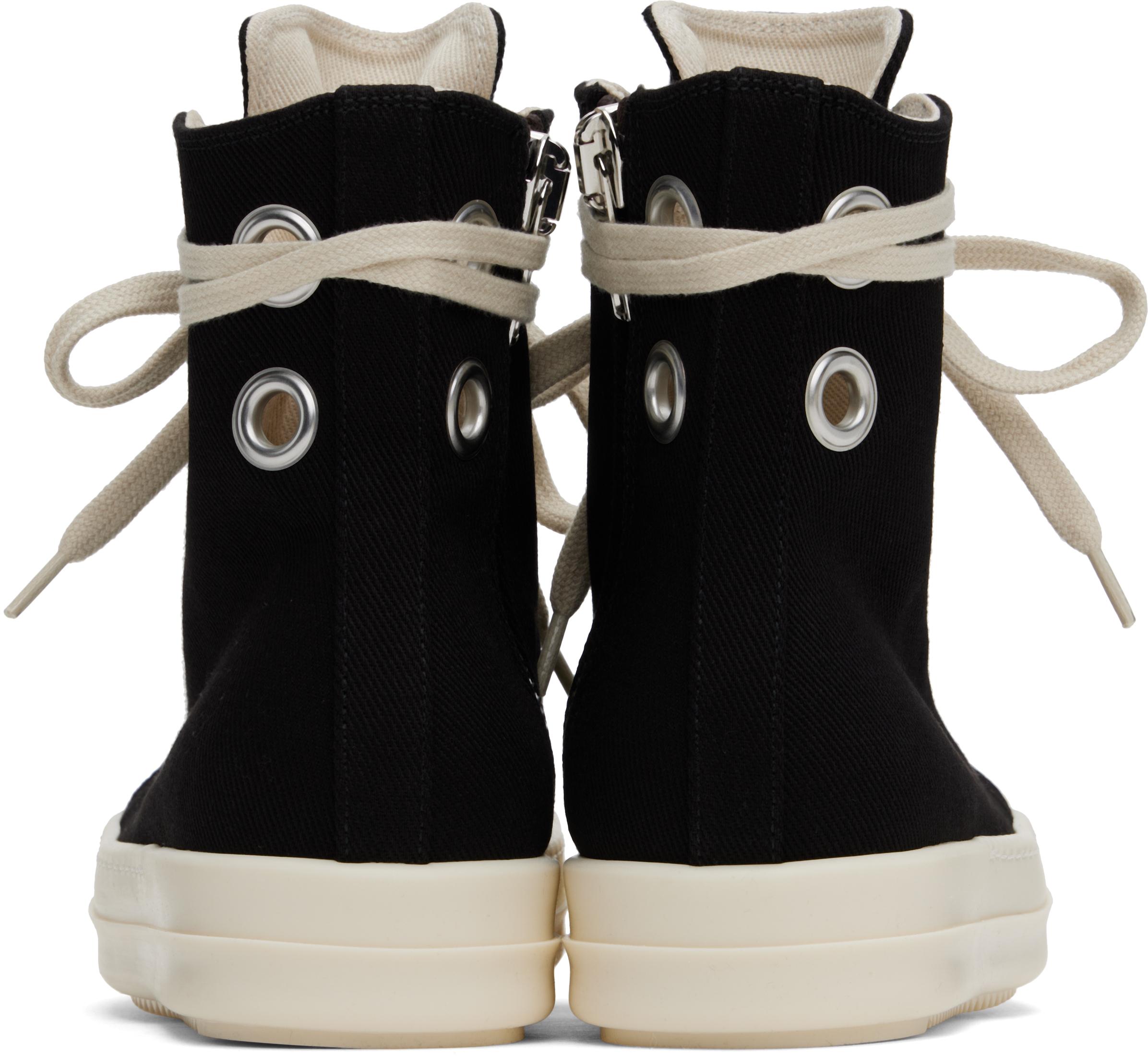 【RICK OWENS】ブラック Hollywood Overdyed Denim スニーカー Rick Owens Hollywood Overdyed Denim Sneakers in Black | Lyst