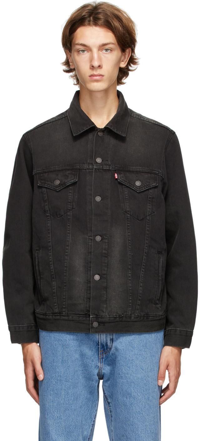 Levi's Black Denim Virgil Trucker Jacket for Men | Lyst