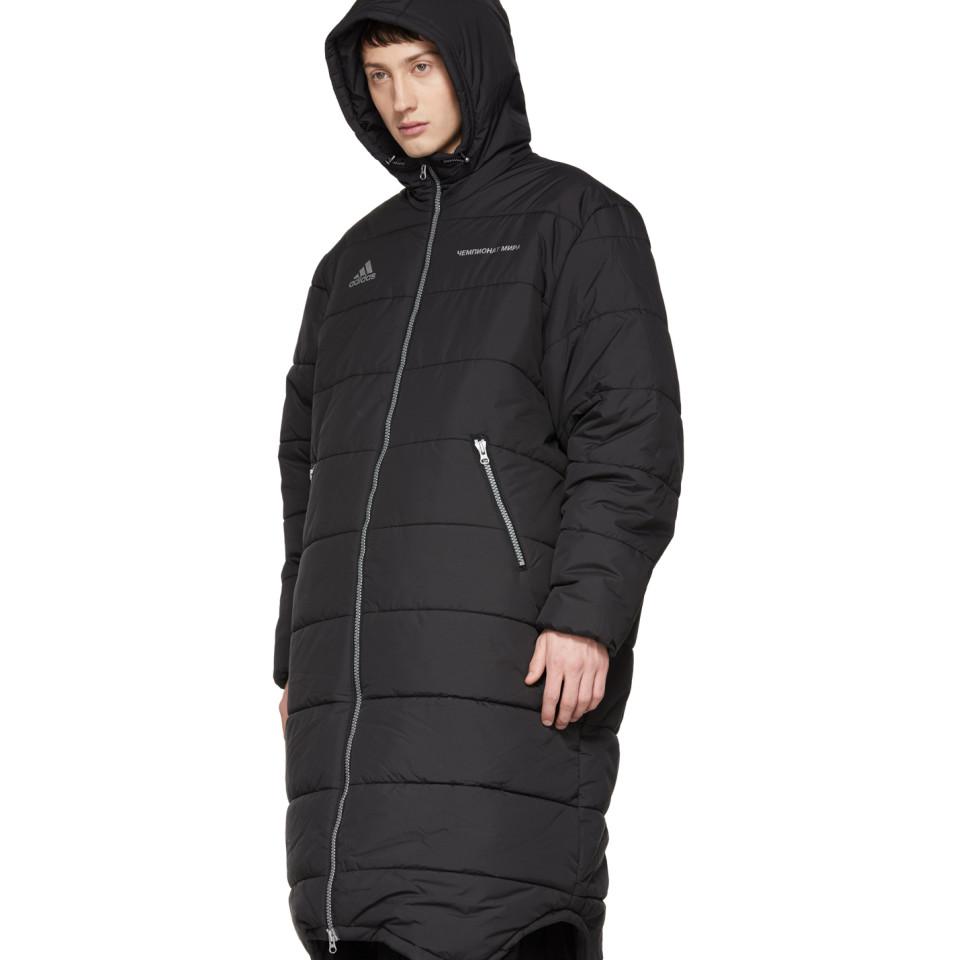 adidas originals black long puffer jacket