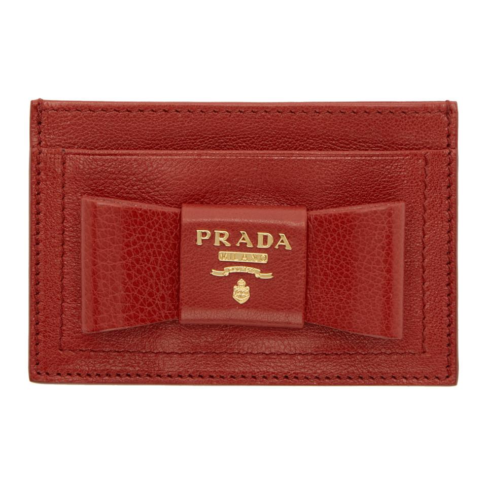 prada card holder red