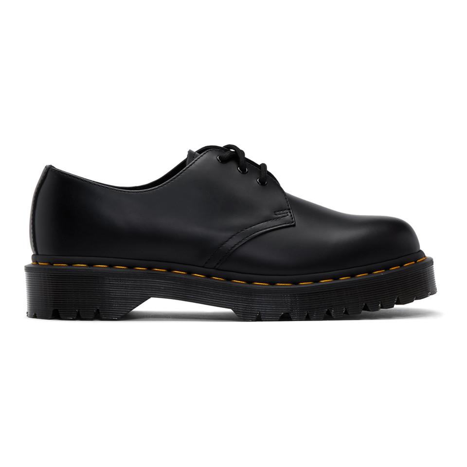 dr martens black smooth collier bex platform derbys
