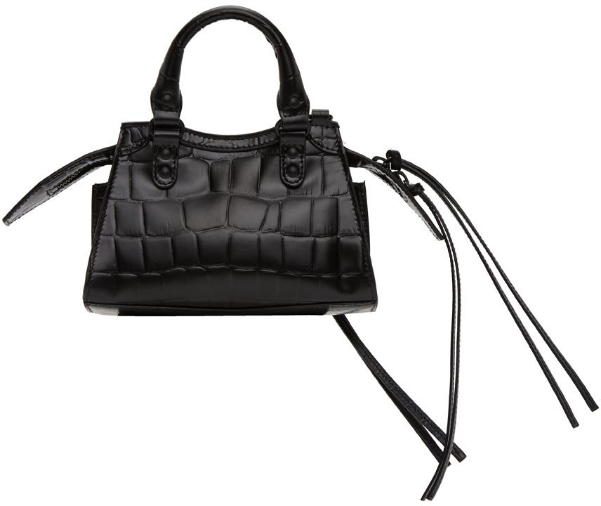 Balenciaga Croc Nano Neo Classic Top Handle Bag in Black | Lyst