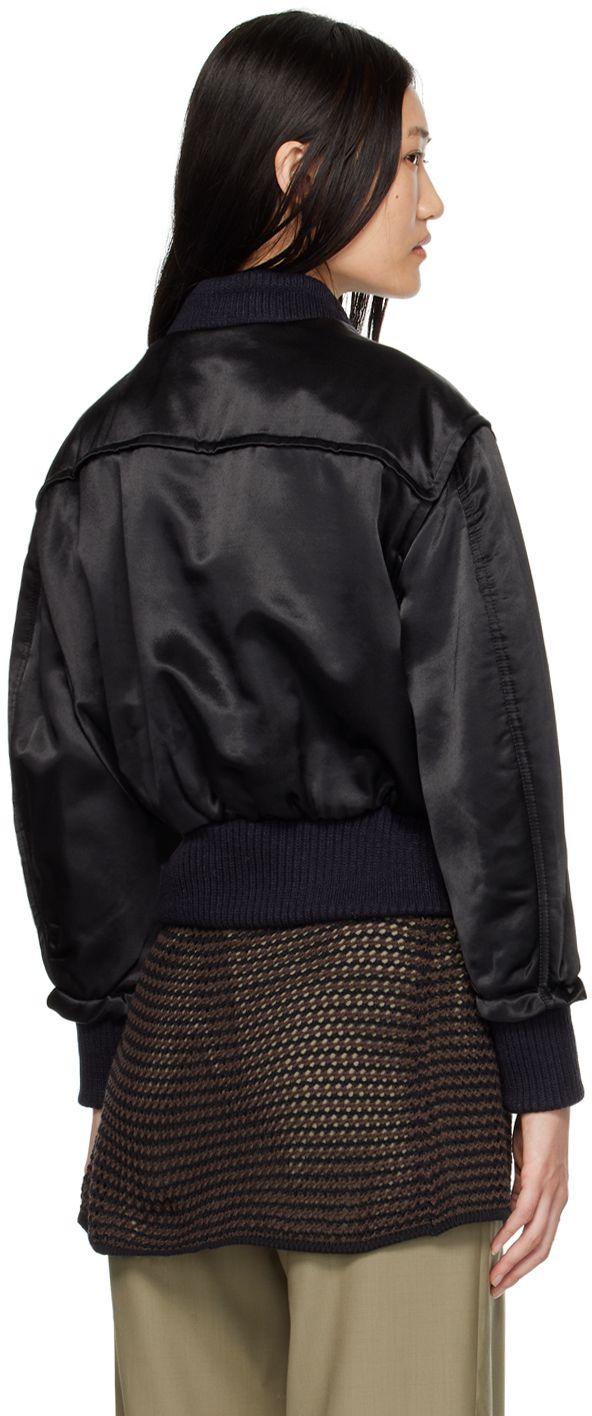 PERVERZE Flight Bomber Jacket in Black | Lyst