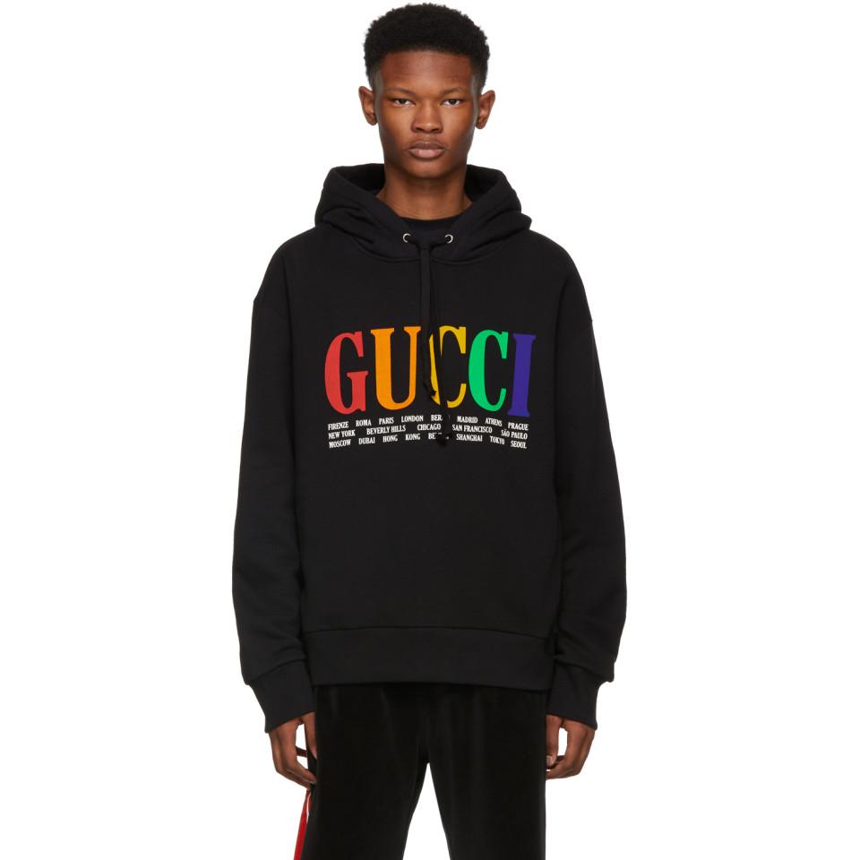 Gucci Cities Hooded Sweatshirt in Black for Men | Lyst Canada