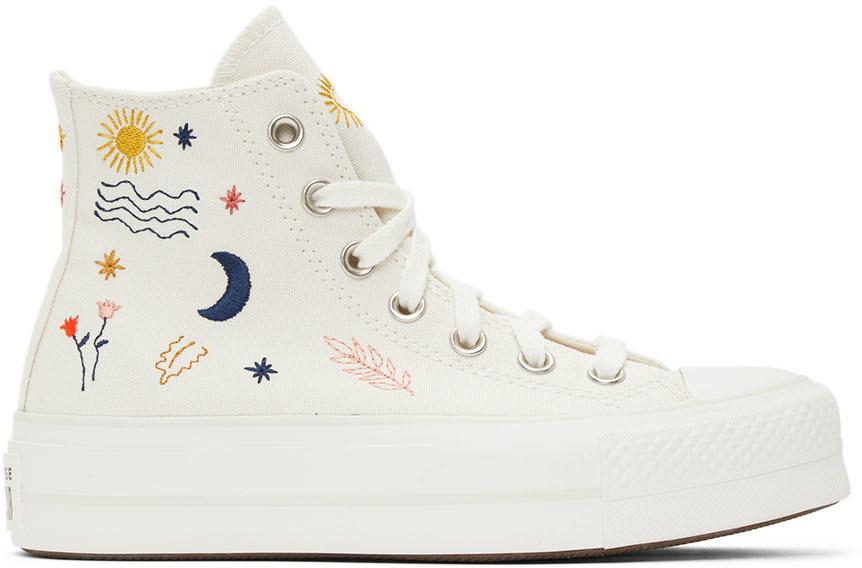 Baskets à plateformes blanches 'It's Okay to Wander' Chuck Taylor All Star  High Toile Converse en coloris Blanc - Lyst