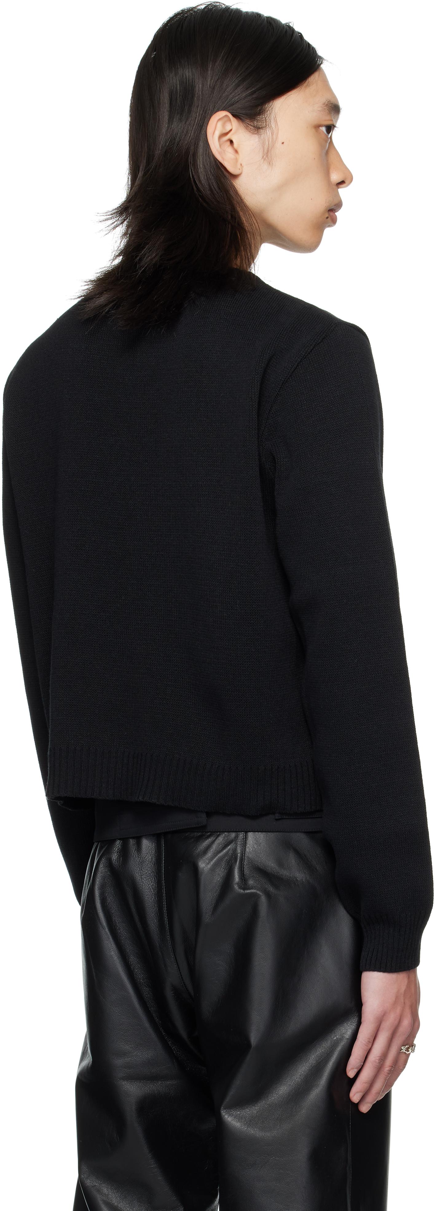 AV VATTEV Lace Up Knit Cardigan in Black for Men | Lyst